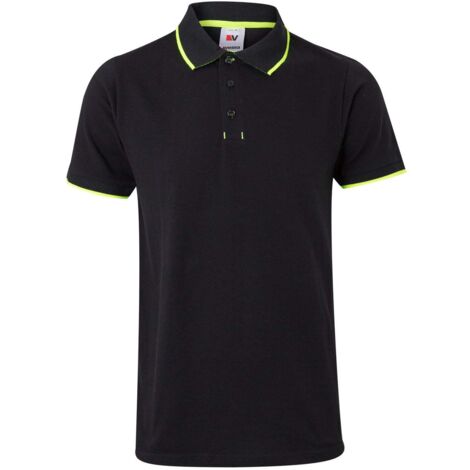 Polo raya bicolor de manga corta para hostelería VELILLA Serie 105505
