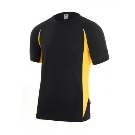 Camiseta Técnica Bicolor NEGRO/AMARILLO XL