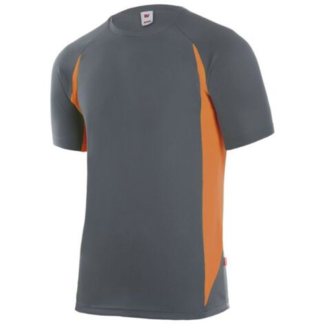 Camiseta Técnica Bicolor GRIS/NARANJA FLÚOR S