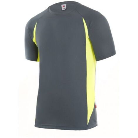 Camiseta Trabajo 3Xl Tecnica Polie Manga Corta Gris/Amarillo Velilla