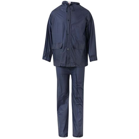 TRAJE DE LLUVIA DOS PIEZAS CON CAPUCHA Azul Marino XXL