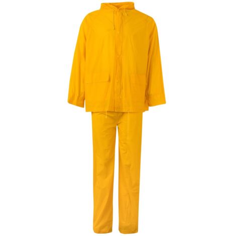 TRAJE DE LLUVIA DOS PIEZAS CON CAPUCHA Amarillo XXL