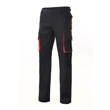 Pantalón Bicolor Multibolsillos NEGRO/NARANJA 54