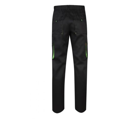 Pantalón Bicolor Multibolsillos NEGRO/VERDE LIMA 42