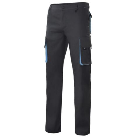 Pantalón Bicolor Multibolsillos NEGRO/CELESTE 54