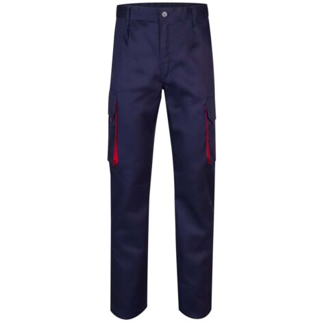 Pantalón Bicolor Multibolsillos AZUL MARINO/ROJO 44