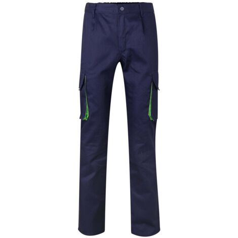 Pantalón Bicolor Multibolsillos AZUL MARINO/VERDE LIMA 46