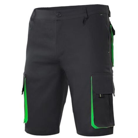 Bermudas Bicolor Multibolsillos NEGRO/VERDE LIMA 48