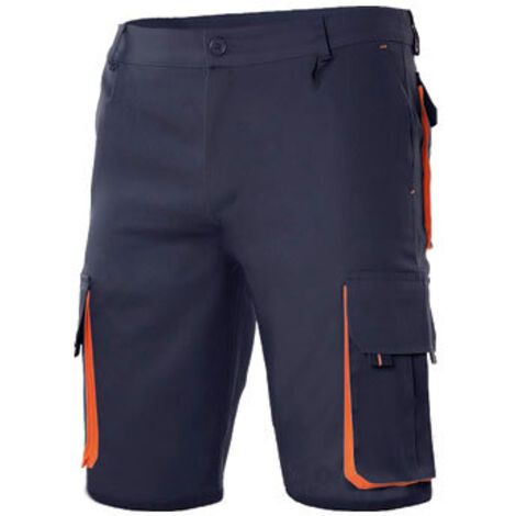 BERMUDA POLIESTER / ALGODON 200 GR TOTAL MATCH MARINO / NARANJA