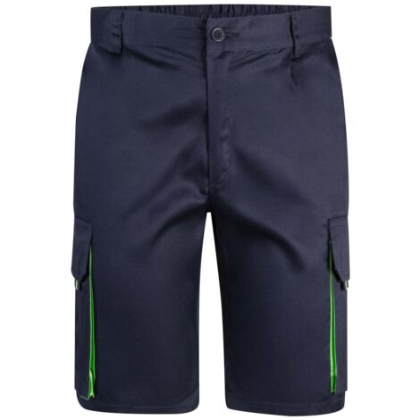 Bermudas Bicolor Multibolsillos AZUL MARINO/VERDE LIMA 42