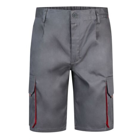 Bermudas Bicolor Multibolsillos GRIS/ROJO 44