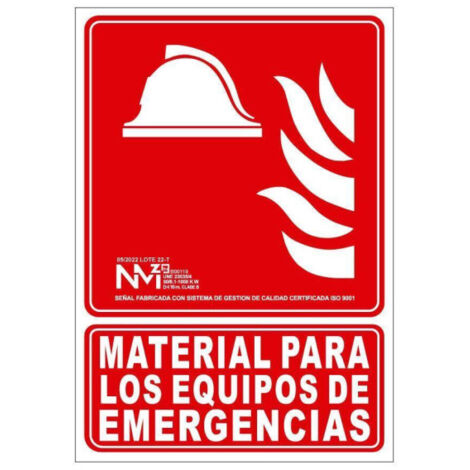Señal de seguridad "Material para los equipos de emergencia" Luminiscente 210 x 300 mm SEKURECO                                                   CLASE A (PVC 1 mm) (1/2)