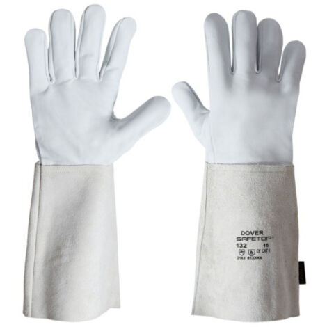 Guante de soldador largo piel flor SAFETOP válido TIG Dover 8