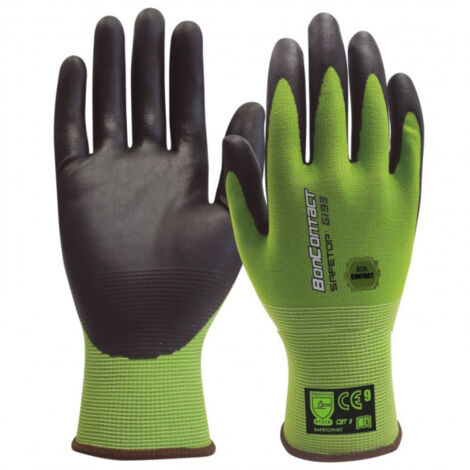 Guantes de nitrilo poroso sobre nylon BonContact Pack 12 unidades SAFETOP 8