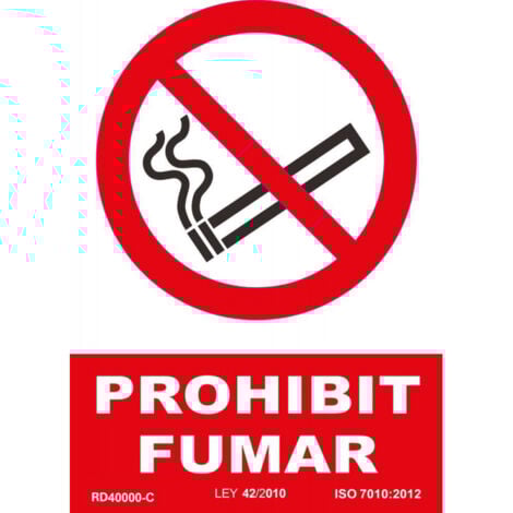 Señal en catalán Prohibit Fumar en tintas UV PVC 210 x 300mm SEKURECO