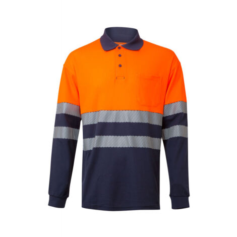 Polo de algodón bicolor manga larga Reflatex RS de alta visibilidad Serie 305525 VELILLA (1/4)