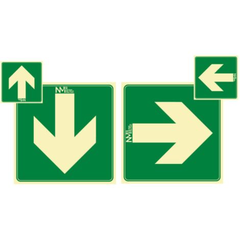 Señal Flecha Derecha Luminiscente | CLASE B (PVC 0'7 mm) - 450 x 450 mm