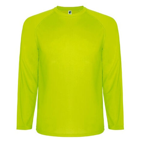 Camiseta técnica transpirable de manga larga ranglán MONTECARLO L/S ROLY L Amarillo Fluor