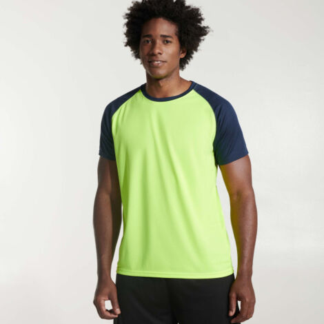 Camiseta deportiva en tejido técnico de manga corta INDIANAPOLIS ROLY XXL Amarillo Fluor/Marino