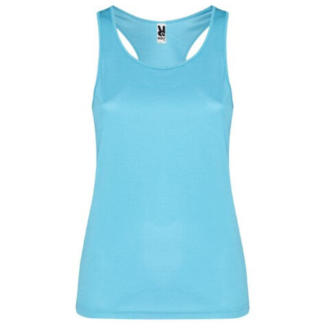 Camiseta transpirable deportiva con sisas y escote ribeteado SHURA ROLY S Turquesa (1/3)