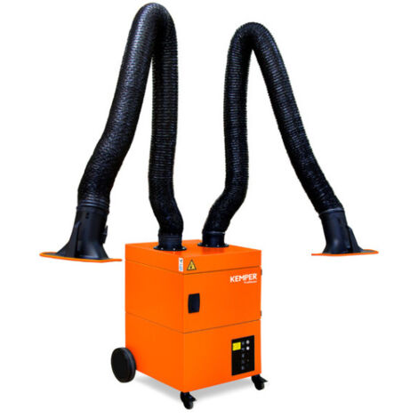 Aparato de aspiración móvil KEMPER ProfiMaster para humos de soldadura con dos brazos robustos Brazo 4 m versión con manguera