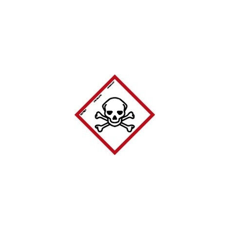 Señales de seguridad Producto Químico Con Toxicidad Aguda SEKURECO                         ADHESIVO DE VINILO 150 x 150 (1/2)