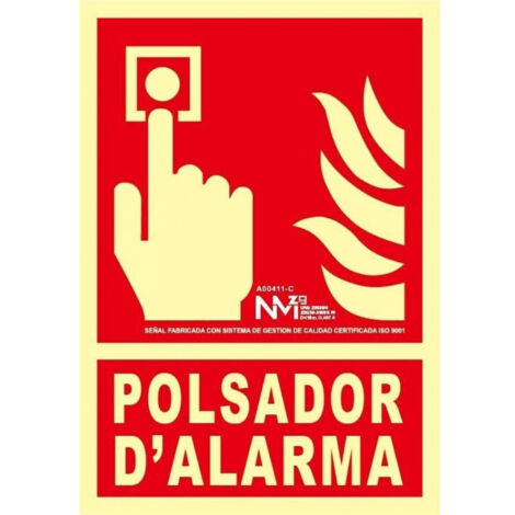 Placa alarma pequeña catalán