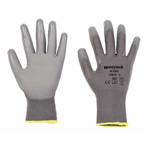 Guantes de trabajo de punta de poliamida blanca. Talla 6 PU 1st GREY  HONEYWELL 210025006