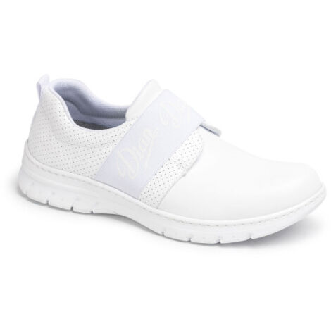 Zapatilla tipo blucher totalmente perforada de elástico superior Siena perforado DIAN 36 Blanco (1/5)