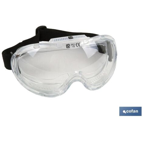 COFAN gafa seguridad gran vision panoramica , Gafas de protección contra proyecciones, son muy confortables y ligeras. Sus lentes cuentan con un tratamiento anti rayaduras, ajuste