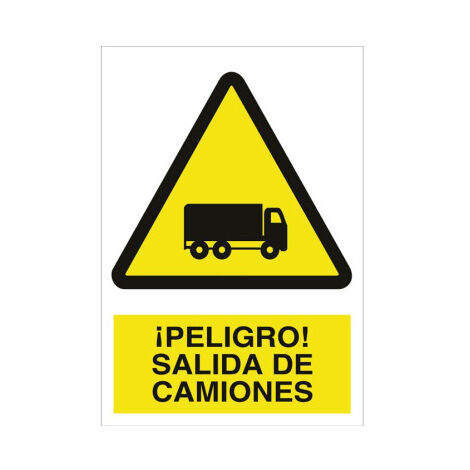 COFAN señal poliestireno 420x297mm. ¡peligro salida de camiones