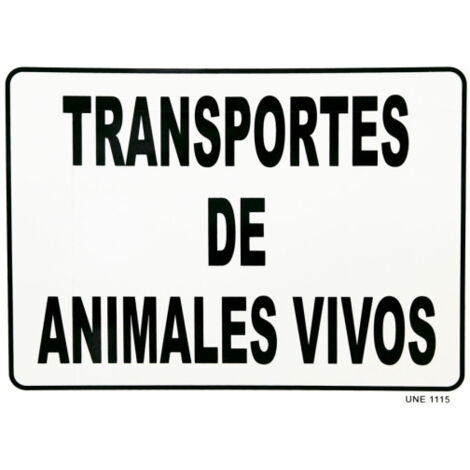 COFAN señal de transporte de animales vivos placa animales vivos