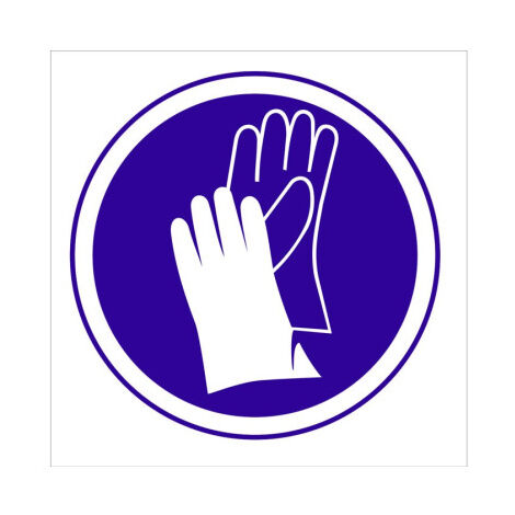 COFAN señal adhesiva 148x148mm. obligatorio guantes , Señal de obligación, obligatorio uso de guantes. El diseño de la señal puede variar, pero en ningún caso se variará el signifi