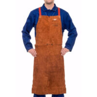 Mandil para soldadura WELDAS en cuero serraje vacuno Lava Brown 91 x 60 cm