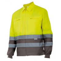VELILLA 305701 ✓ SUDADERA BICOLOR CON CREMALLERA ALTA VISIBILIDAD