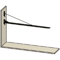 Brazo basculante de pared tipo S9 KEMPER Para cortinas Longitud 3.000 mm