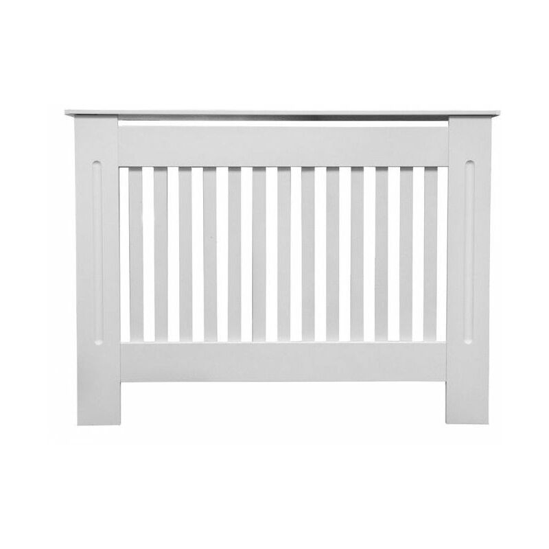 Wood Extra Large Jack Stonehouse Grey Green Painted Modern MDF Radiator Cover Cabinet with Vertical Slat Grill 