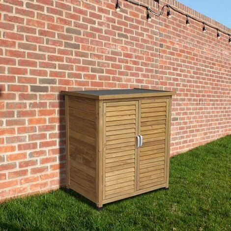 Airwave Wooden Garden Storage Tool Shed, Small, 95cm Height - Natural Wood