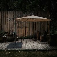 Airwave Apollo 3m Banana Cantilever Parasol with Built in LED Lights - Beige