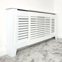Jack Stonehouse Painted Radiator Cover Radiator Cabinet Modern Design MDF Adjustable in White - White