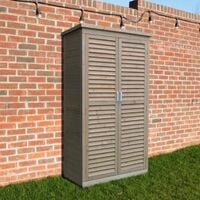 Airwave Wooden Garden Storage Tool Shed, Tall, 160cm Height - Brown