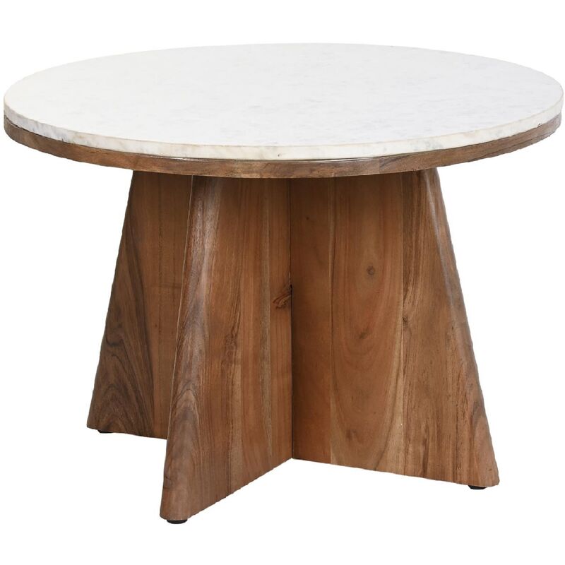 Table Basse Ronde Bois Massif 60x60x45 Cm Petite Table De Salon Moderne