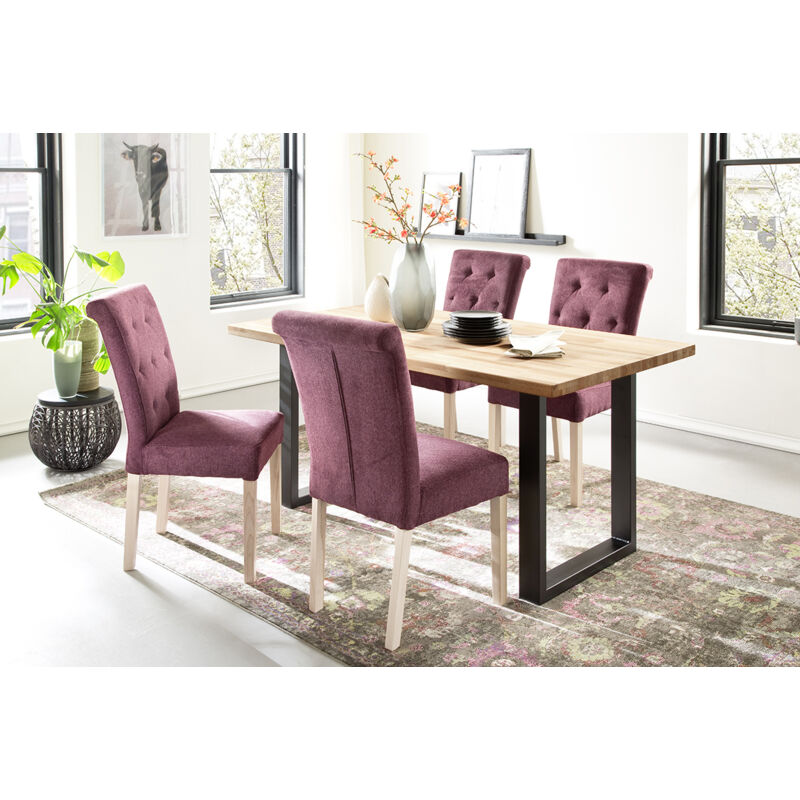 RETRO - Table en cœur de hêtre, huilé naturel 100x120