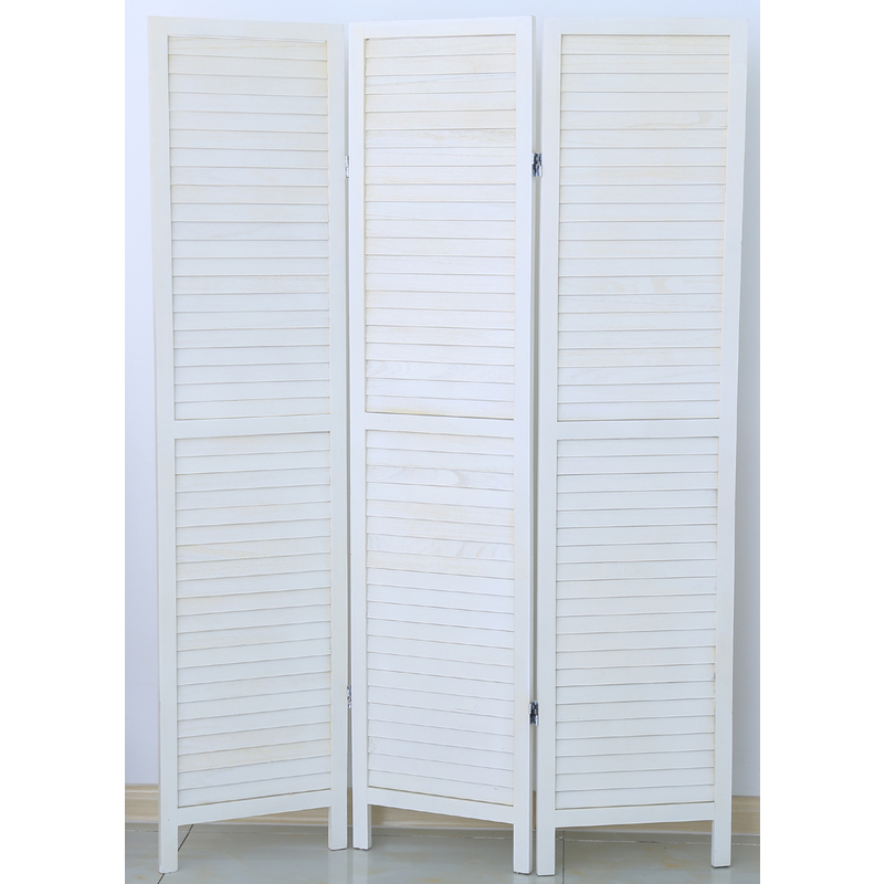 Paravent Persienne De Pans En Bois Coloris Blanc Lasur Dim H