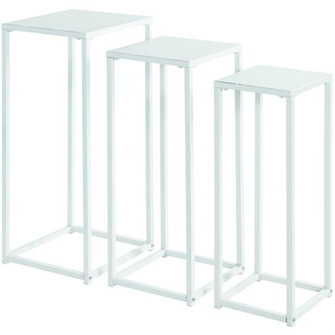 Lot de 3 porte-plantes coloris blanc (1/4)