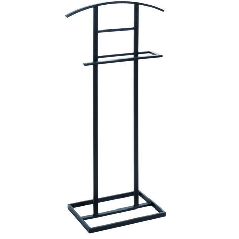 Valet de nuit en métal noir - longueur 45 x profondeur 26 x hauteur 101 cm