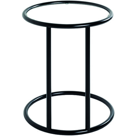 Table D'appoint Doré Et Noir 45 Cm - Dessus Verre Trempé 5 Mm, Pied Fer | Style Moderne, Assemblage Requis - 2