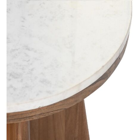 Table basse ronde en marbre blanc avec piètement doré