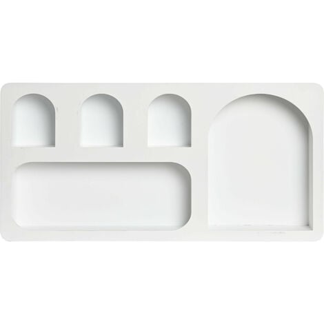 Etagère murale en MDF coloris blanc - Longueur 59 x Profondeur 7 x Hauteur 29 cm -PEGANE-