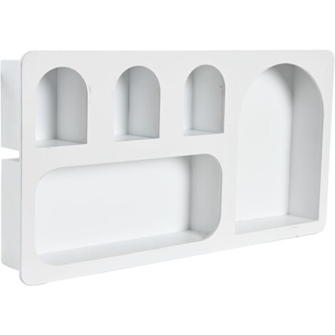 Etagère murale en MDF coloris blanc - Longueur 59 x Profondeur 7 x Hauteur 29 cm -PEGANE-